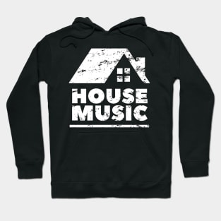 House music distressed design with house logo for DJs and house music lovers Hoodie